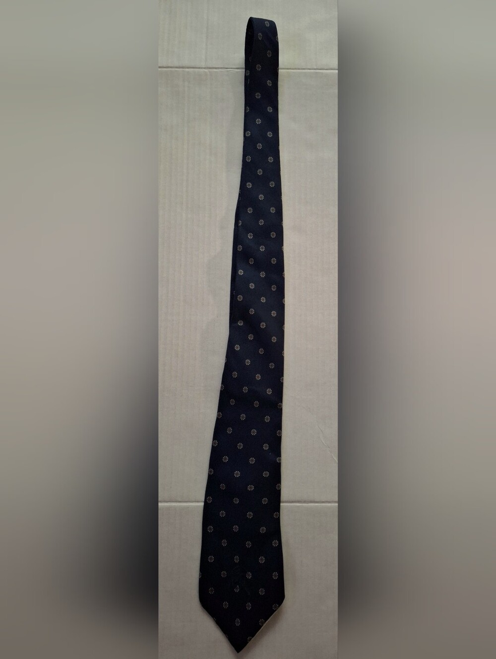 Classic Navy Tie with Subtle Dot Motif - Unbranded